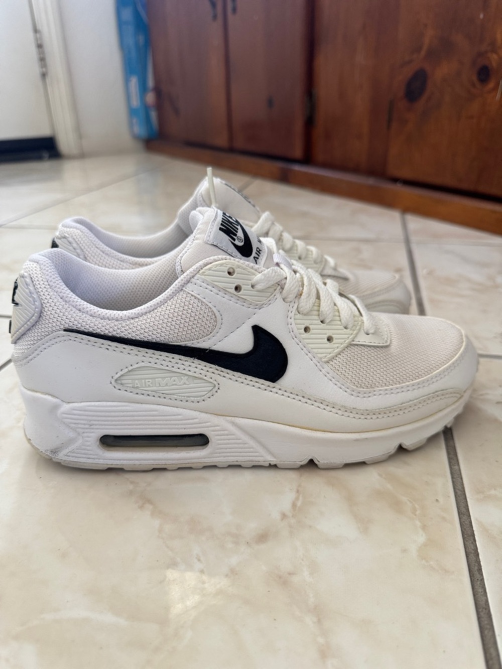 Nike White and Black Air Max Low-Top Sneakers